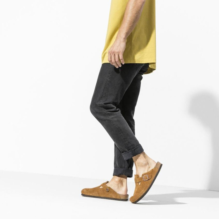 Birkenstock Boston SFB Suede Leather Clog | Mink | Regular Width - Men's 100954 - Image 3